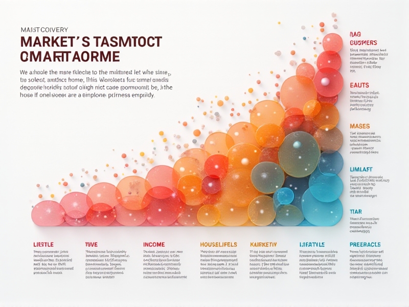 A detailed market research chart displaying demographic data, including age groups, income levels, and lifestyle preferences. The chart is color-coded and easy to read, providing valuable insights for business planning and location scouting.
